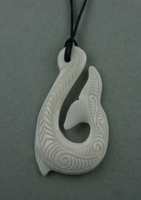 Fishhook Maori Knochen Carving Wal Flosse