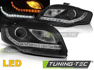 Audi A4 B7 LED Tagfahrlicht Optik Scheinwerfer Schwarz Blinker LED Bj.2004-2008