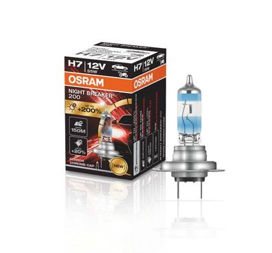 Osram H7 Night Breaker Laser 200 Glühbirnen Leuchtmittel, Birne 55Watt Xenon Look