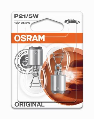 Osram P21-5W Sockel BAY15D 55-5Watt Metall Sockel Birne 12Volt 2 Stück