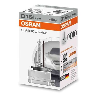 Osram D1S Xenarc Classic, Xenon Leuchtmittel Weiß 6000K 35Watt, PK32d-2 Klassik