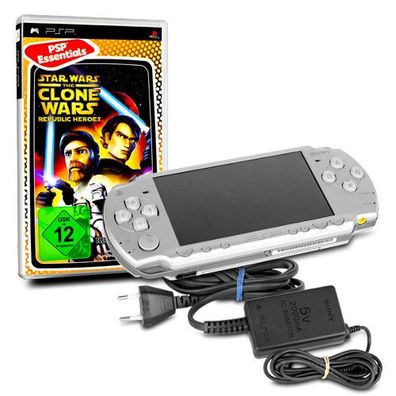 Original Sony PlayStation Portable - PSP 2004 Silm & Lite Konsole in SILBER / ICE ...