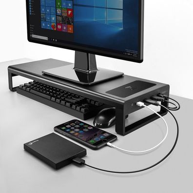 Monitorständer, Computer-Basistisch mit 4 USB 3.0 Hub