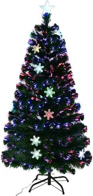 120/150/180/210cm LED Künstlicher Weihnachtsbaum mit Sternspitze&Glasfaser-Farbwechse