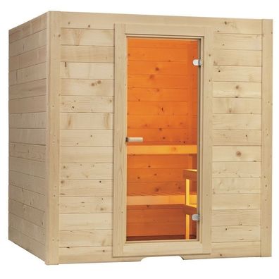 Sentiotec Basic Medium Massivsauna aus Fichte Saunakabine ca. 195x156x204 cm