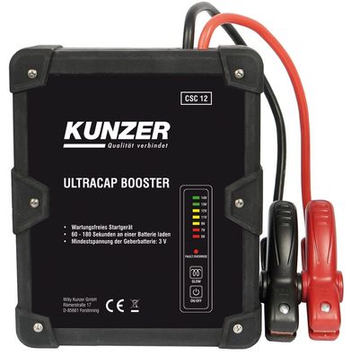 Kunzer Wartungsfreie Starthilfe 12 V mit Ultrakondensatortechnik CSC12
