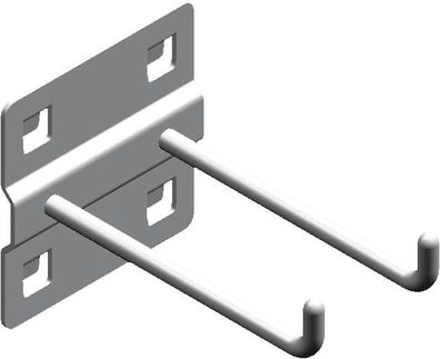 Kunzer Doppelhaken, lang für Rückwandlochung 10 mm x 10 mm WES1715.1