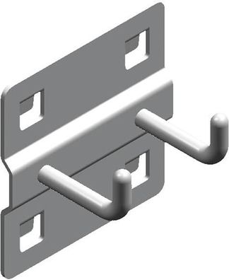 Kunzer Doppelhaken, kurz für Rückwandlochung 10x10mm WES1701.1