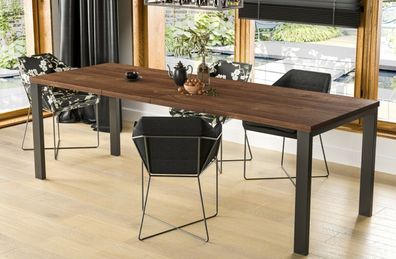 moderner Esstisch 80-215 cm Küchentisch Esszimmertisch Metall design erweiterbar
