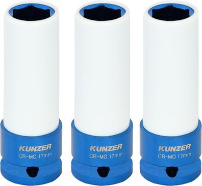 Kunzer Impact-Einsätze 1/2", Länge 85 mm, Satz mit 3 x 17er 7RK0317