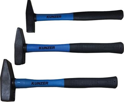 Kunzer Hammerset mit Fiberglasstiel, 3-tlg. 7HSF03