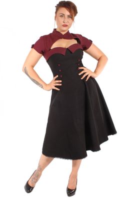Retro Uniform rockabilly Petticoatkleid Bolero Swing Kleid burgund
