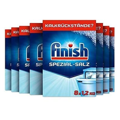 Finish Spezial-Salz Spülmaschinensalz Kalkablagerungen Wasserflecken 8x1,2 kg
