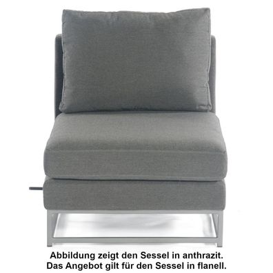 Sonnenpartner Lounge-Mittelmodul Unique Aluminium mit Kissen flanell Loungesessel Su