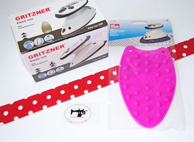 Gritzner Mini Dampfbügeleisen plus Silikonablage pink