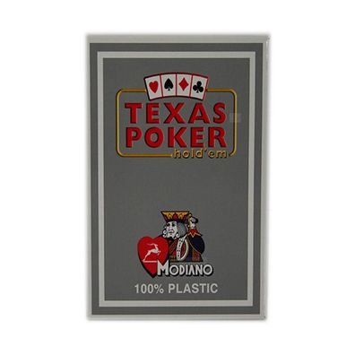 Modiano Texas POKER Spielkarten 100% Plastik 54 Blatt Grey 2er Jumbo Index