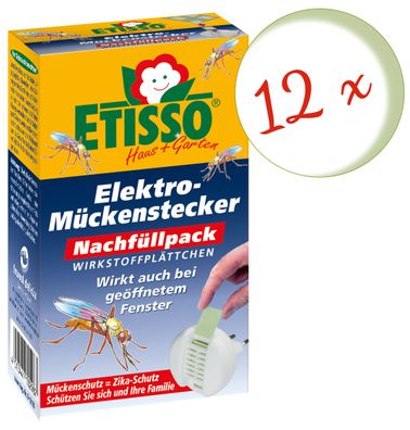 12 x FRUNOL Delicia® Etisso® Elektro-Mückenstecker Nachfüllpackung, 20 Plättchen