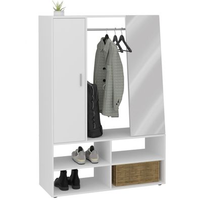 Garderobe Kompaktgarderobe für Diele und Flur in Weiß ca. 105 x 152 x 40 cm AUMA