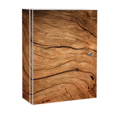 banjado® Medizinschrank Stahl weiß abschließbar Motiv Trockenes Holz