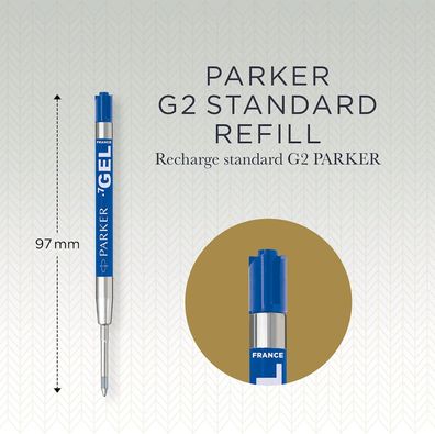 Parker Gelstifteminen | mittlere Schreibspitze (0,7 mm) | blaue QUINK Tinte | 2 Stück