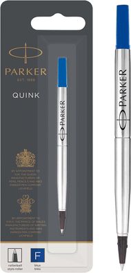 Parker Ersatzminen für Tintenroller | feine Spitze | blaue QUINK Tinte | 1 Stück