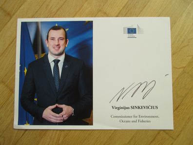 EU Kommissar Virginijus Sinkevicius - handsigniertes Autogramm!!