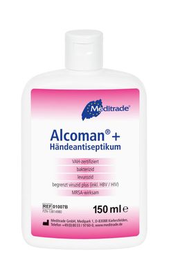 Alcoman+ - Handdesinfektion - 24 x 150 ml - Händedesinfektionsmittel - Desinfektio...