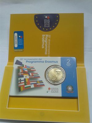 2 euro 2022 Italien Erasmus coincard 2€ 2022 Italien Erasmusprogramm