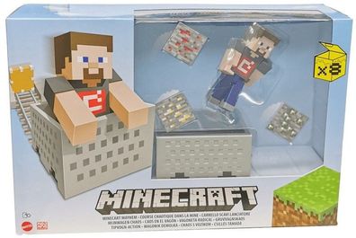 Minecraft Minecart Mayhem Spielset mit Steve Figur + Zubehör 20x30cm Mattel GVL55