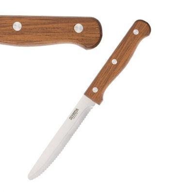 12 Olympia Steakmesser mit runder Spitze | Holz | 21,5cm