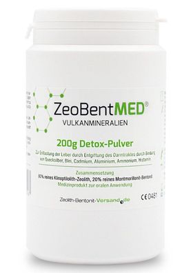 200g ZeoBentMED -Pulver Vulkanmineralien 80%Zeolith, 20% Bentonit