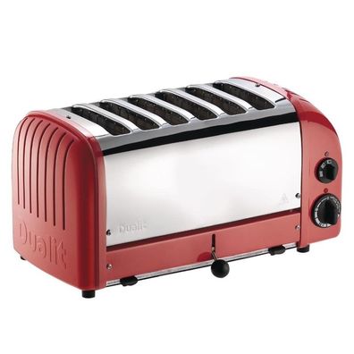 Dualit Toaster 60154 - rot - 6 Schlitze - Ausziehbare Krümelschale