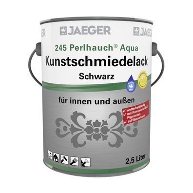Jaeger 245 Perlhauch Aqua Kunstschmiedelack 0,75 Liter mattschwarz