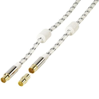 Vivanco 5m High End Coaxial Antennen Kabel 24 K vergoldet HDTV DVB-Signal 120 dB