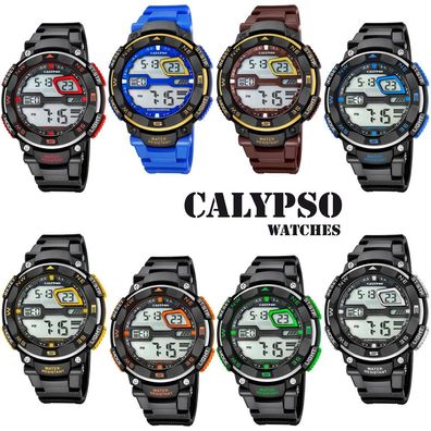 Calypso K5672 Herrenuhr Alarm-Chrono digital PU-Armband