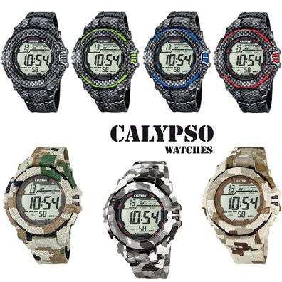 Calypso K5681 Herrenuhr Alarm-Chrono digital PU-Armband