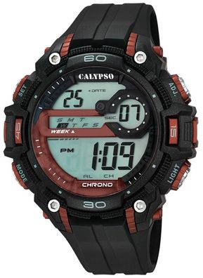 Calypso K5690 Herrenuhr digital Chrono mit PU-Armband