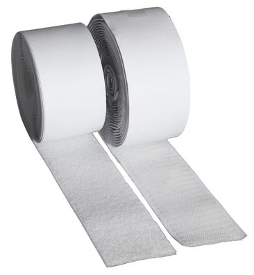 1,80 EUR/ m 5m Klettband weiß selbstklebend Hakenband Flauschband 50mm auf Rolle