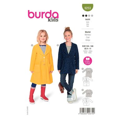 burda style Papierschnittmuster Kids Mäntel #9253