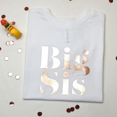 T-Shirt Big Sis | Statement-Shirt für Mädchen | Geschwister | Bügelbild