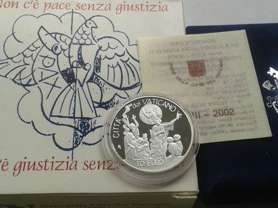 Original 10 euro 2002 PP Vatikan Papst Johannes Paul II. Weltfriedenstag 22g Silber