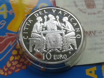 Original 10 euro 2005 PP Vatikan Papst Benedikt XVI. Eucharistie 22g Silber