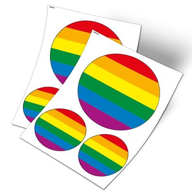2er Set Aufkleber für Vespa Regenbogen Flagge Sticker Retro Roller Style Dekor