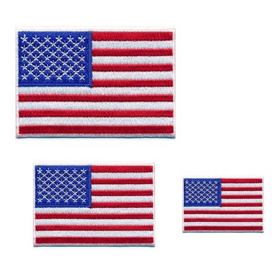 3 USA Flaggen USA Flags Washington D. C. - Amerika Patch Aufnäher Aufbügler 0650