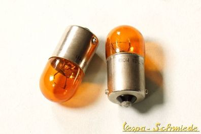 VESPA 1x Blinker Birne 12V / 10W - Gelb - PK / XL / XL2 - Ba15s Orange Glühlampe