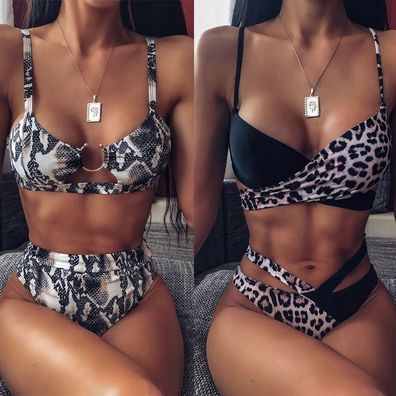 Sexy Frauen Tanga mit hoher Taille - brasilianisches Bikini-Set