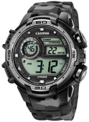 Calypso | Herrenuhr digital Quarz mit Alarm schwarz/ grau K5723/3