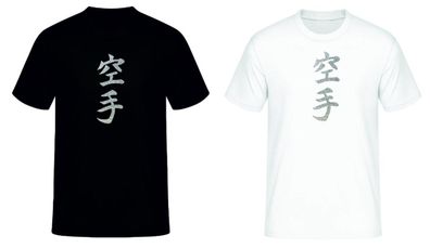 T-Shirt mit Karate Kanji silber glitzer Effekt