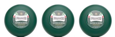 Proraso Rasierseife 3 x 150ml Tiegel mit Eukalyptusöl und Menthol