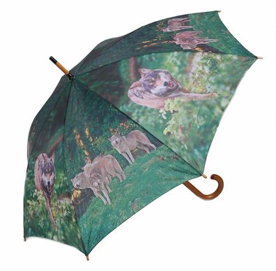 Regenschirm Wölfe, Stockschirm Schirm Schirme Wolf Tiere Waldtiere